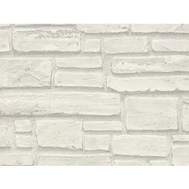 A.S. Création Vliestapete Best of Wood`n Stone 10,05 m x 0,53 m 300 g Grau/Weiß 662316