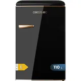 Cecotec Mini Retro Kühlschrank Bolero CoolMarket TT Origin 110 Schwarz E. Retro-Mini-Kühlschrank, 110L Kapazität, Energieeffizienzklasse E, Icebox, LED-Innenbeleuchtung, verchromter Griff