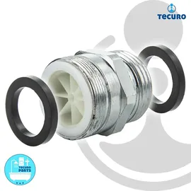 tecuro Aufnahme Adapter Übergangsstück M28 x 1 AG mit Strahlregler 3/4 Zoll AG Gold