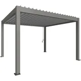 Biohort Pergola 255 cm x 404,5 cm x 367,5 cm Quarzgrau/Silber-Metallic