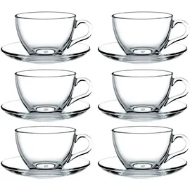 Pasabahce Teetasse mit Untertasse 0,2 l Transparent 6 St.
