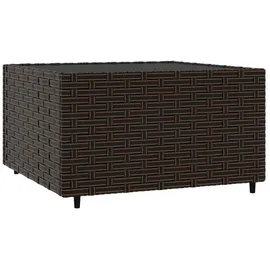 vidaXL Garten-Couchtisch Quadratisch Braun 50x50x30 cm Poly Rattan