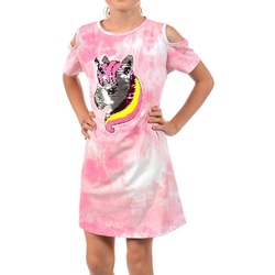 KMISSO Paillettenkleid Mädchen Kleid Wende Pailletten Einhorn-Motiv (1-tlg) bequem zu tragen rosa 116