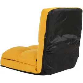 Mendler Schlafsessel HWC-N45 Samt 54 x 58 x 0 cm Gelb mit Kissen und Rollen
