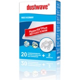 20x dustwave® Staubsaugerbeutel für Miele S 250-700 / S241-256 / S 290-299 / S 300-399i / S700-799 / S4000-4999 / S6000-6999 komp. zu Swirl M50 / Miele Staubbeutel Typ F/J/M HyClean + Microfilter