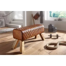 FineBuy Sitzbank Turnbock 90 x 40 x 35 cm braun / braun