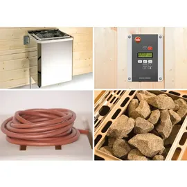 Weka Design-Saunahaus 412 inkl. 7,5 kW BioAktiv-Kombiofen + ext. Steuerung