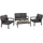 Mendler Garnitur HWC-L64, Gartenlounge Gartengarnitur Lounge-Set Sitzgruppe Sofa, Metall ~ Polster grau