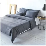Traumschlaf Uni Leinen titan 155 x 220 cm + 80 x 80 cm