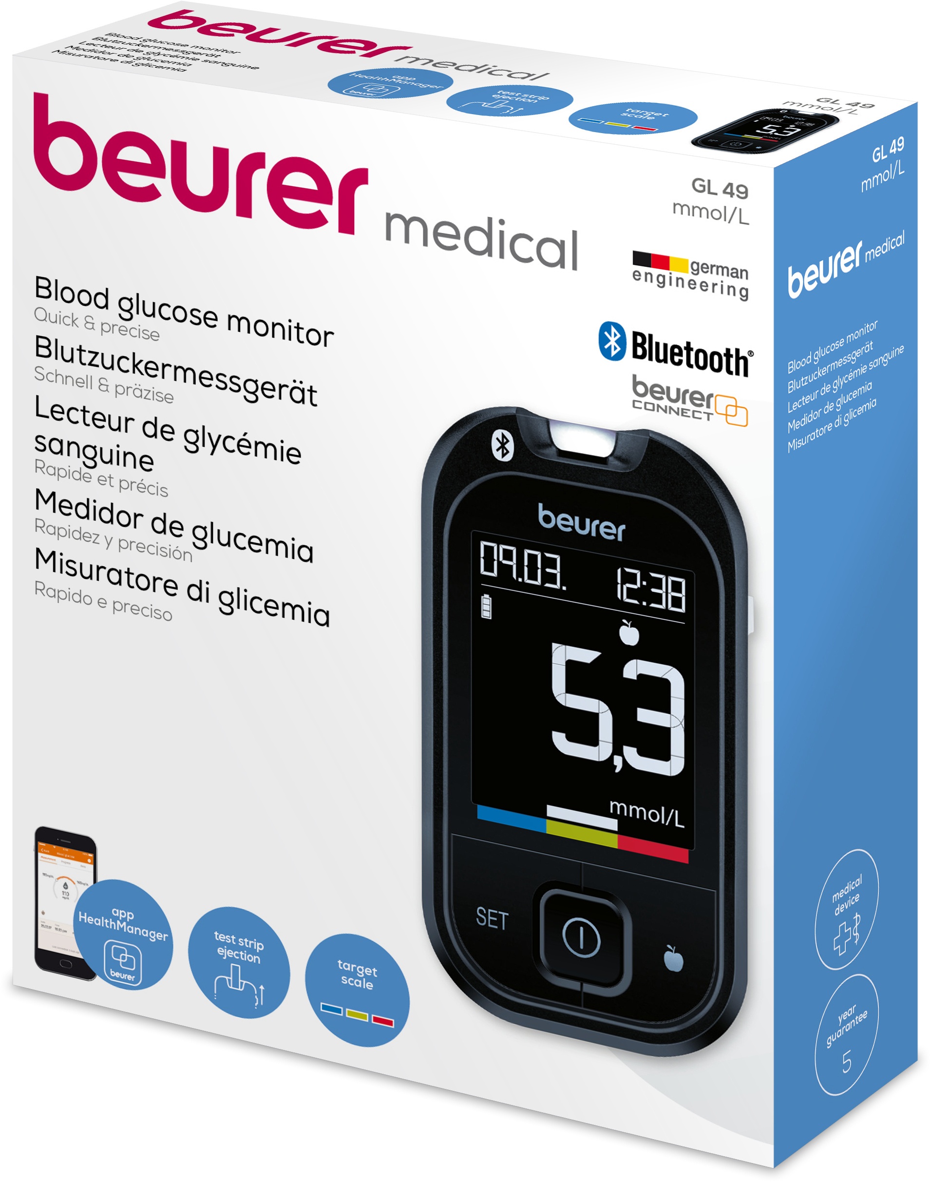 Beurer Gl 49 Mmol/L Blutzuckermessgerät