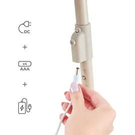 Kinderkraft elektrische Babywippe SWINGEE – 5 Schaukelstufen – Timer – Musik – verstellbar & faltbar – nur 3,7 kg – Beige - Beige