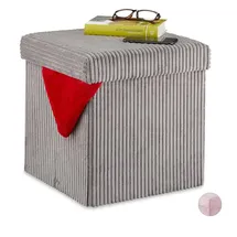 Relaxdays Sitzwürfel Samt 38 x 38 x 38 cm Grau