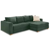 Eckcouch Cord 2-Sitzer Grün