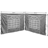 2 Seitenteile Mit Pvc Fenster 300x193cm Für Pavillon Sahara 3x3m Seitenwand Grau