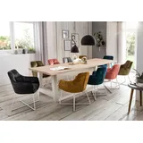Home affaire Esstisch Tristan, massive Balkeneiche geölt mit Baumkante, in natur oder white wash beige 260 cm x 77 cm x 100 cm