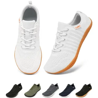 Merdoo Barfuss Schuhe Damen Barfußschuhe Herren Barfuß Sneaker Barefoot Squat Shoes Deadlift Schuhe Minimalistische Walkingschuhe Turnschuhe Weiß 44 - 44 EU