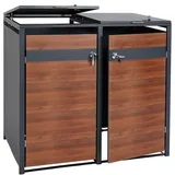 Mendler Mülltonnenverkleidung HWC-J82 2er/4er 59 kg grau