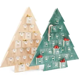 Rico Design Adventskalender Tanne aus Holz mit 24 Schubladen FSC 100%