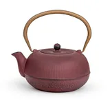 Bredemeijer Kleine Guss-Teekanne Induktion 1.0 Liter - violette asiatische Gusskanne mit Henkel & Edelstahl-Tee-Filter Sieb-Einsatz - optimal für lose Teesorten