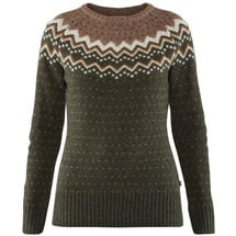 Fjällräven Övik Knit Sweater W Damen Wollpullover - oliv-dunkelgrün|beige-sand