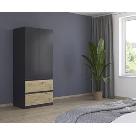 Rauch »Kleiderschrank Schrank Garderobe Wäscheschrank COSTA in 3 Breiten«, viel Platz, grifflose Front und Push-to-Open Funktion MADE IN GERMANY, grau