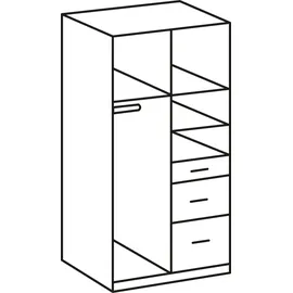 WIMEX Drehtürenschrank Click 90 x 199 x 58 cm Weiß/Grau