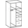 WIMEX Drehtürenschrank Click 90 x 199 x 58 cm Weiß/Grau