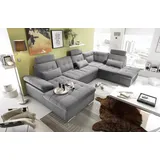 ed exciting design Eckcouch Polyester 7-Sitzer Grau