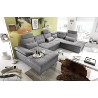 ed exciting design Eckcouch Polyester 7-Sitzer Grau