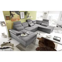 ed exciting design Eckcouch Polyester 7-Sitzer Grau