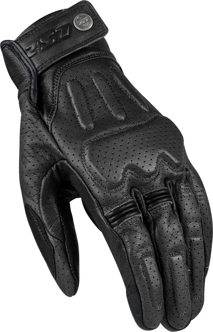 LS2 Rust perforierte Motorrad Handschuhe, schwarz, Größe 2XL für Männer