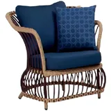 Xlmoebel Sessel Hochwertiger blauer Rattan-Sessel mit Design, zum Relaxen und (Sessel), Hergestellt in Europa blau
