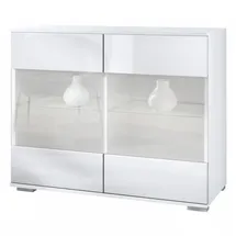 Vladon Kommode, Weiß Hochglanz, Holzwerkstoff, 92.5x75.5x35 cm, Wohnzimmer, Kommoden & Sideboards, Kommoden