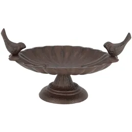 Esschert Design Vogeltränke mit 2 Vögeln, Vogelbad, Vogelfutterstation