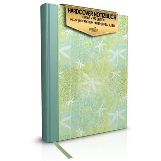 LifeDesign Notizbuch A5 blanko Tagebuch Bullet Journal Skizzenbuch Reisetagebuch Tagebuch für Erwachsene, Hardcover Notizbuch mit 192 Seiten, Lesezeichen, 90g Premium-Papier in cremeweiß – „Libelle“
