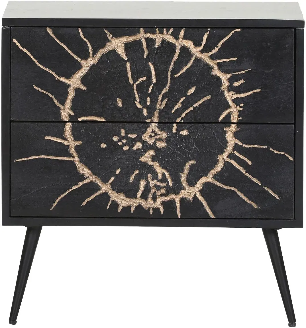Kommode GUTMANN FACTORY, schwarz, B:58cm H:60cm T:40cm, Massivholz, Sideboards, Kommode