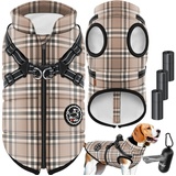 LOVPET LOVPET® Hundejacke Hundemantel mit Geschirr, inkl. 45 Stück Kotbeutel Spender, beige
