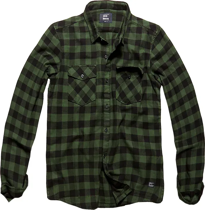 Harley shirt Grey check - Vert/Noir - S