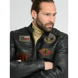 Top Gun Lederjacke Schwarz M