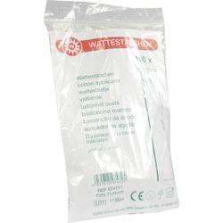 Wattestäbchen Holz 15cm Mittlerer Wattekopf 100 ST
