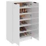 vidaXL Schuhschrank Hochglanz-Weiß 59x35x100 cm Holzwerkstoff