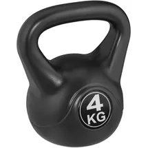 Relaxdays Kettlebell Kugelhantel Kunststoff, Fitness Workout, Schwunghantel, Damen & Herren, Kugelgewicht, schwarz