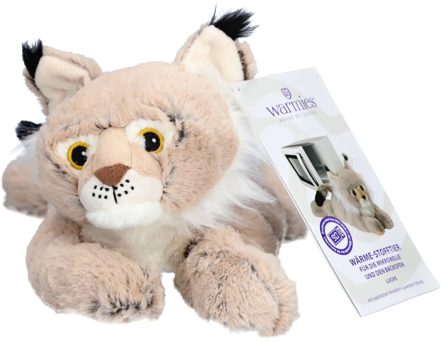 Warmies® Wärme-Kuscheltier Luchs grau ca. 36 cm