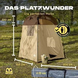 Where Tomorrow Pop-Up-Duschzelt Braun