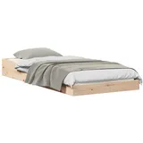 vidaXL Bettrahmen Braun 90 x 200 cm Massives Kiefernholz
