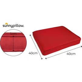 sunnypillow Sitzkissen 40 x 40 x 5 cm rot 4-tlg.