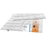 sleepling – Daunendecke, medium Ganzjahresdecke, 220x240 cm, 90% Daunen / 10% Federn, Steppbett - Weiß