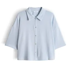 Opus Strickshirt aus Viskose-Mix mit Polokragen Modell 'Sitrica', Hellblau, 36