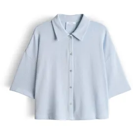 Opus Strickshirt aus Viskose-Mix mit Polokragen Modell 'Sitrica', Hellblau, 36