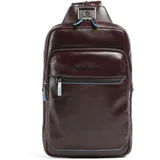 Piquadro Sling Bag Blue Square Monosling Bag Mahogany